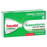 Panadol Children Suppositories 5 - 12 Years Paracetamol 250mg 10 Pack (LIMIT of ONE per Order)